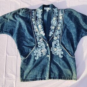 Embroidered Blue Jean Jacket